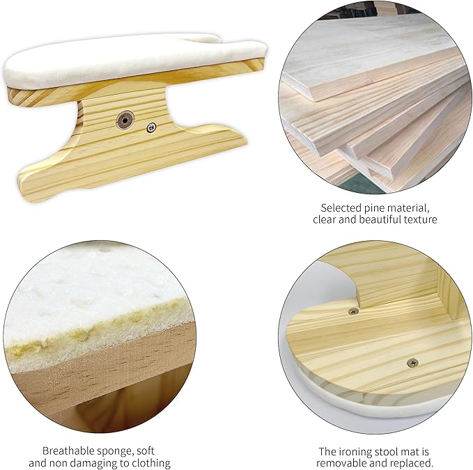 Tailors Board Various Pressing Surfaces, Tailor's Ironing Aid Tool - Iron All The Hard-to-Reach Corners, Pressing Board - Smoothing Curved Seams, Collars, Cuffs, Curved Seams, Sleeve Caps