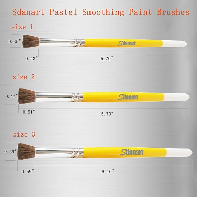 Pastel Smoothing Paint Brushes,Paintbrush for Pastel Blending，Professional Pastel, Chalk and Charcoal Pastellist Blender Brush，for Pastelliste Chalk Charcoal Acrylic Watercolor Oil Painting