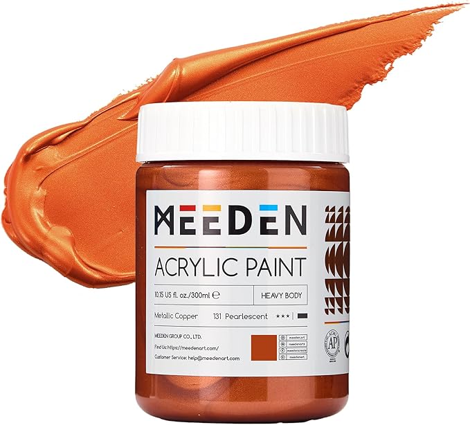 MEEDN Metallic Copper Acrylic Paint: 10.1oz / 300ml Copper Paint for Crafts Painting Canvas - Metallic Paints for Adults Artists Hobbists on Christmas Gift Decor