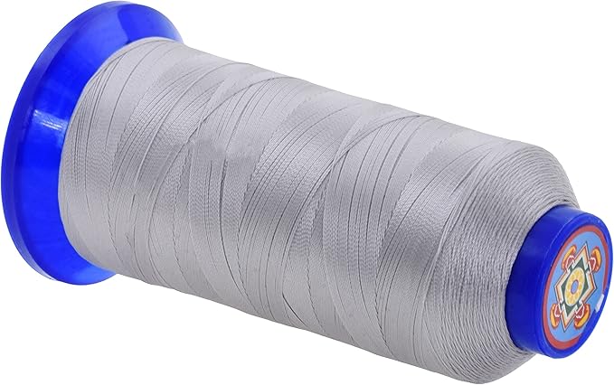 Mandala Crafts Gray Heavy Duty Thread - 1500 Yds Tex 70 Bonded Polyester Threads for Sewing Drapery, Jeans, Leather, Hair, Outdoor Marine Upholstery