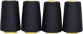 Mandala Crafts 4 Pack of Serger Threads Cones Spools - 20S/2 24000 Yards Polyester Black Threads for Sergers Machine and Overlock Quilting Sewing Machine