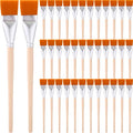 Crtiin 60 Pcs Operation Christmas Bulk Items Paint Brush for Acrylic Painting Paintbrushes Bulk Artist Brush for Detail Watercolor Oil Art(Wood Color,1 Inch)