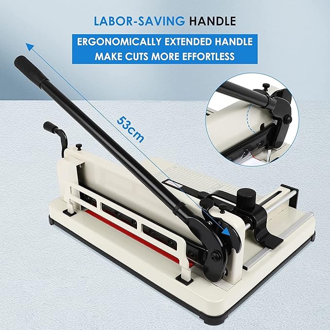 FAHKNS 12" Heavy Duty Guillotine Trimmer Paper Cutter,Cortadora de Papel 400 Sheets Paper Trimmer with Double Safety Protection Durable HSS Blade for Cutting Paper