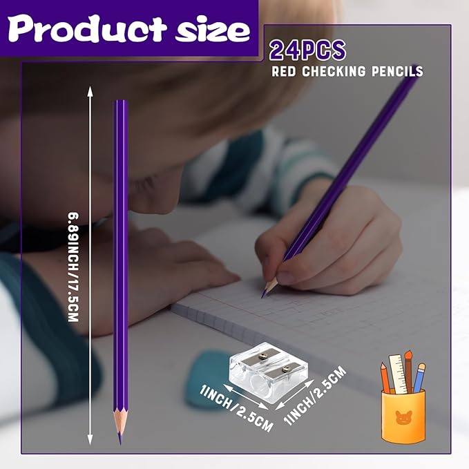 24 PCS Purple Colored Pencils, Pre-sharpened Professional Wooden Art Pencils Set for Artists Painting | Premium Drawing Sketching Supplies (Purple)
