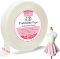 50 Yards Fishbone Rolled Hem Tape Ban Roll Tape for Sewing Narrow Hem Chiffon Fabric Rolled Hem Guide Edge Sewing Tool Fishbone Boning Lining Hemming Tape Sewing Accessories and Supplies