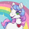 DIAMOND ART CLUB Unicorn Rainbow Diamond Painting Kit, Fun DIY Crafts for Adults, Round Diamond Art Canvas, 9" x 9"