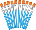 Zonon 10 Pcs 1 Inch Flat Head Paint Brushes Bulk Watercolor Acrylic Paint Brushes Synthetic Nylon Hair Paintbrush Artist Painting Brush for Detail Painting Oil Watercolor Fine Art Painting(Sky Blue)
