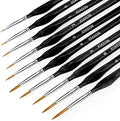 10PC Miniature Paint Brush for Fine Detailing,Small Painting Brushes Set for Art, Crafts, Acrylic, Watercolor, Oil, Model, Face, 40k & Paint by Number, Figurine (Black)