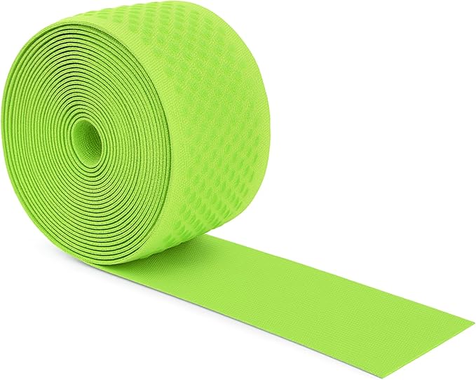 Mandala Crafts 2 Inch Elastic Silicone Gripper Tape for Clothing - 5 Yds Dotted Non Slip Elastic Band for Sewing - Lime Green Silicone Flat Fabric Stretchy Ribbon Straps