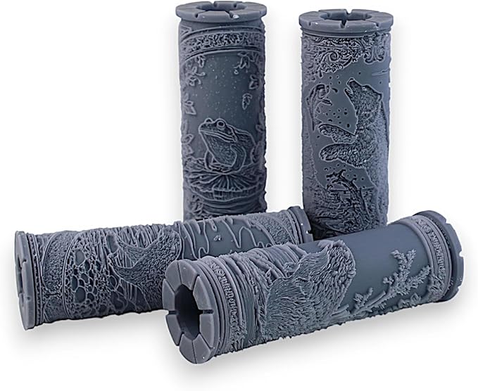 River Bank Collection 4-Pack Clay Texture Rollers (4") - Freshwater Set #01 - Embossing Pattern Rollers for Polymer & Ceramic Clay, Pottery & Crafts