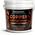 Falling in Art Copper Metallic Acrylic Paint, 33.8 Oz Heavy Body Copper Leaf Paint, Non-Toxic Art Paints for Metal, Furniture, Canvas, and DIY Crafts