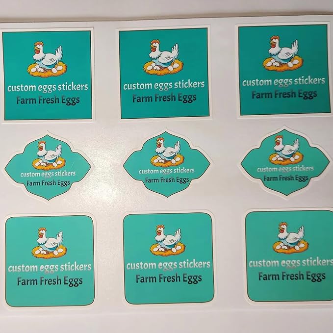 Made in USA Custom Carton Stickers Labels for Chicken, Personalized Chicken Egg Carton Packaging Sticker Label