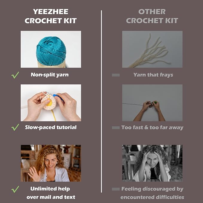 Yeezhee Crochet Kit for Advanced or Intermediate Beginners, Crochet Bag Kit with Step-by-Step Video Tutorials, Granny Square Crochet Tote Bag Set, Knitting Kit Including Yarn, Crochet Hook, Camellia