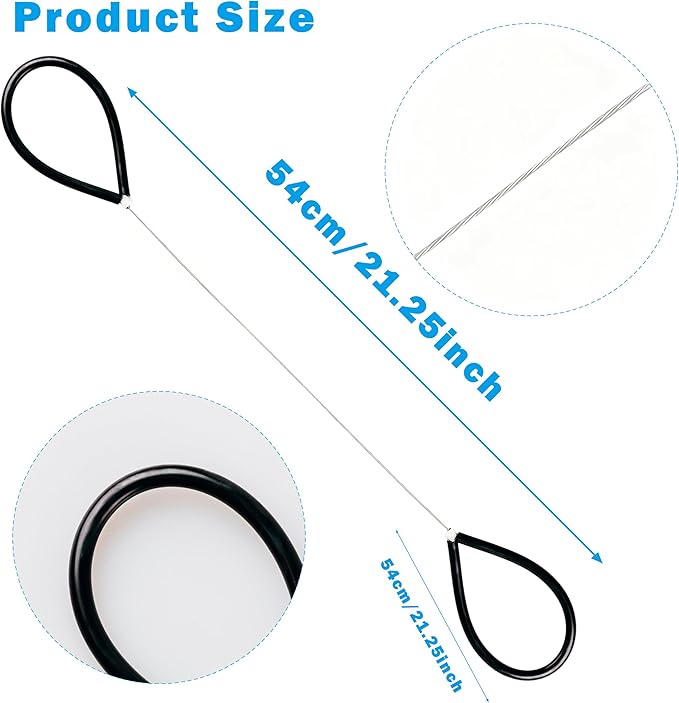 Clay Cutting Tools for Pottery Artists - 2 Pack Steel Wire Clay Cutters with Handles for Pottery Wheel, Trimming and Modeling (Blue & Black)