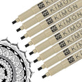 PATIKIL Micro Pen Fineliner Pens, 8Pcs 3mm Medium Point Drawing Pens Waterproof for Archival Artist Calligraphy Illustration Journaling Sketch, Black