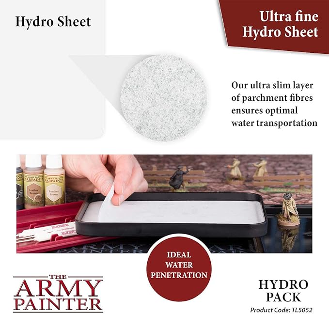 The Army Painter, Wet Palette Hydro Pack Refills, 50 Palette Sheets and 2 Sponges, Hydro Foam & Hydro Sheets, for Tabletop Wargaming Miniature Modeling