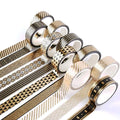 YUBBAEX 10 Rolls Washi Tape Set Black Gold Foil Print Decorative Tapes for Arts, DIY Crafts, Bullet Journals, Planners, Scrapbook, Wrapping (15mm) (Black Gold x 10 Rolls)