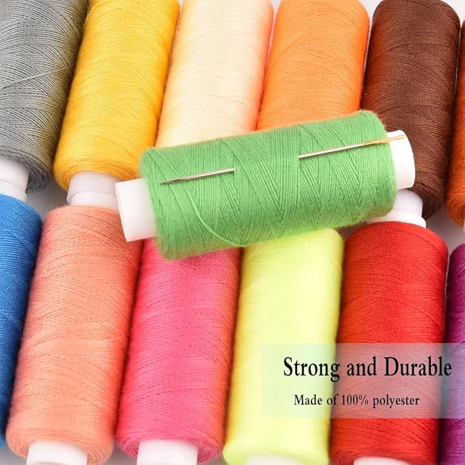 Sewing Thread Kit 30 Colors Polyester 250 Yard Each Spools Sewing Threads Embroidery Machine Thread Quilting Thread for Hand Sewing/Machine Sewing