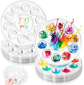 100 Pcs Paint Tray Palettes 5.5 in Clear Disposable Round Plastic Paint Palette Watercolor Craft Supplies for Art Class, Halloween Painting Party, DIY Craft, Birthday Party