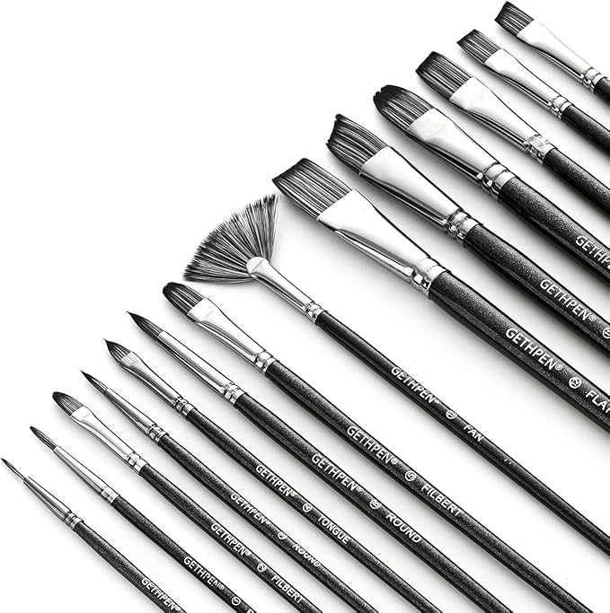 Paint Brushes,Paint Brushes Set for Acrylic Painting,Small Paint Brush,14Pcs Oil Watercolor Acrylic Paint Brush,Artist Paintbrushes for Body Face Rock Canvas,Kids Adult Drawing Arts Crafts Supplies