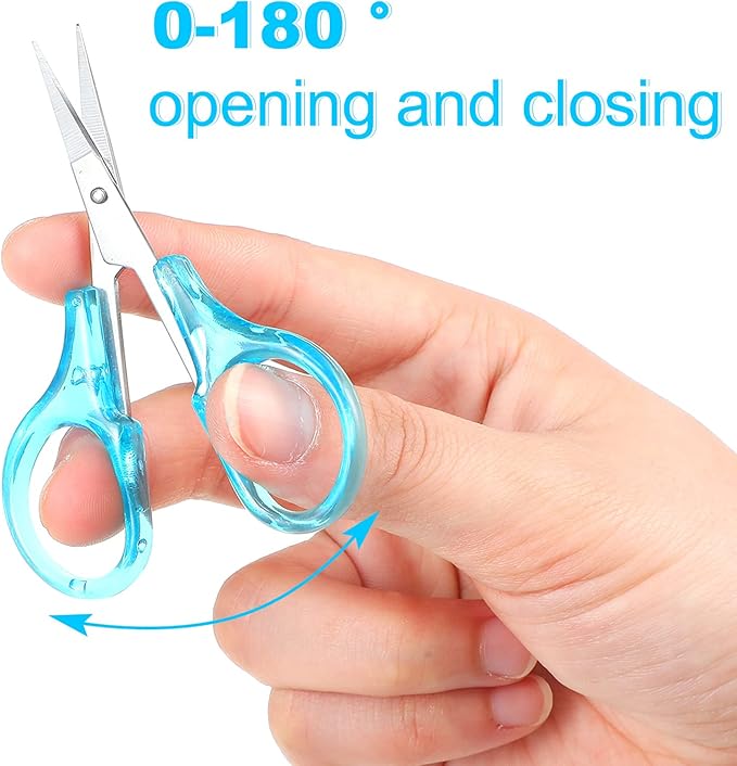 Small Craft Scissors 3.4" Tiny Travel All Purpose Scissors Stainless Steel Sharp with Cover Straight Tip Mini Sewing for Back to School Cutting Paper Trimming School DIY Projects(Fresh Color,8 Pcs)