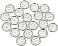 HARFINGTON 20pcs Metal Sewing Button, 15mm 4-Hole Round Suit Shirts Coats Clothes Sewing Buttons for Decoration Craft, Silver