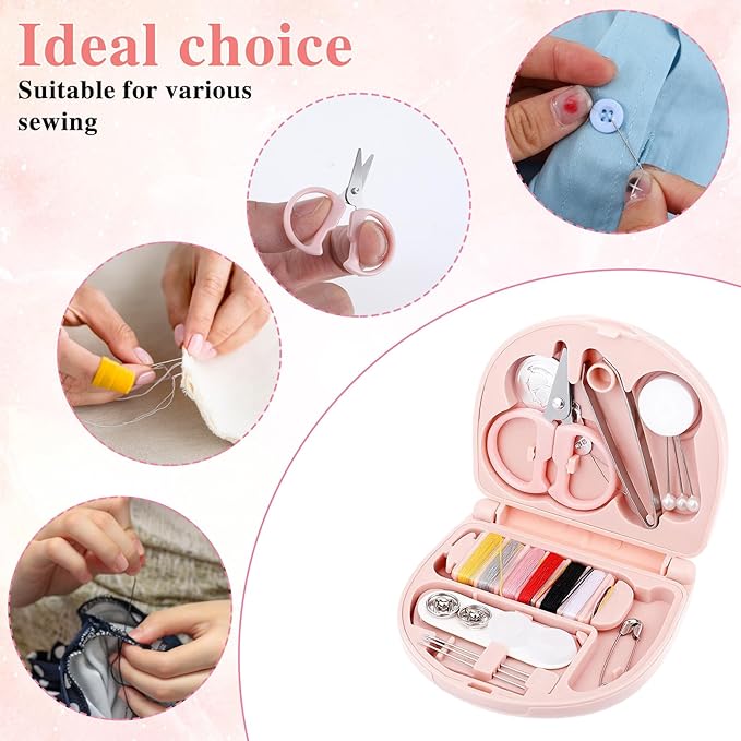 Lemecima 20 Pieces Mini Travel Sewing Kit Basic Portable Emergency Sewing Repair Kit in Bulk with Threads Scissors Needles for Beginner Traveler Hotel Charity Homeless