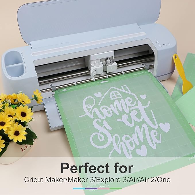 HTVRONT Standard Grip Cutting Mats - 5 Pack 12x12 Compatible with Cricut Maker 3/Maker 4/Maker/Explore 3/4/Air 2/One, Standard Adhesive Sticky Green Cutting Mat Replacement Accessories