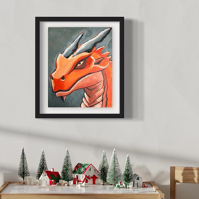 Painting4Real DIY Art Painting Kit for Adults – Learn to Paint Orange Dragon with Video Tutorials – 9 Pieces Acrylic Paint Set for Adults –Perfect Christmas Crafts & Holiday Gifts for Art Lovers