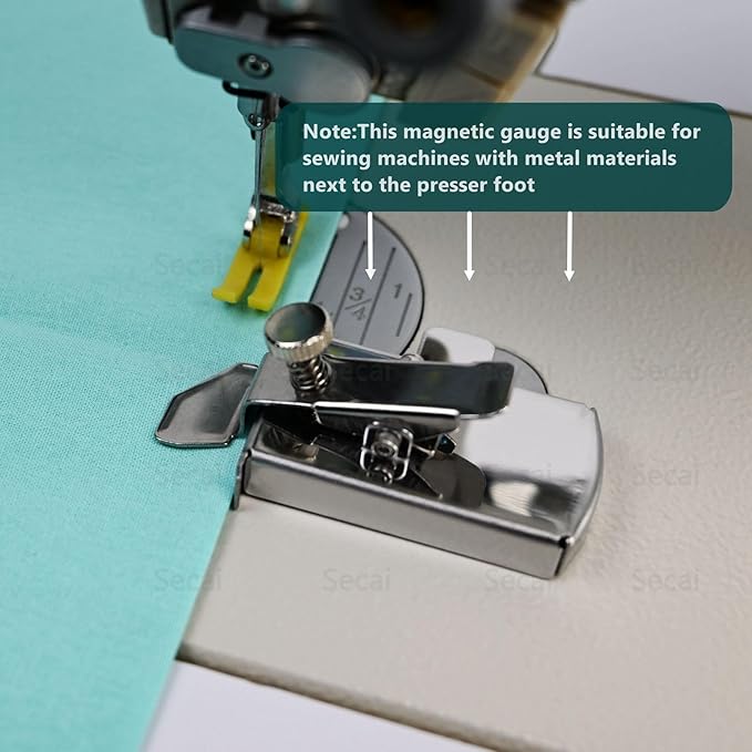 Magnetic Seam Guide for Sewing Machine, Multifunctional Sewing Machine Parts,Universal Sewing Quilting Supplies Accessories Parts 2pcs Metallic