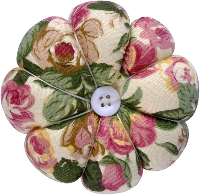 eZAKKA Pin Cushion Polka Pumpkin Wrist Pin Cushions Wearable Needle Pincushions for Sewing Quilting Pins Holder (Flowers)
