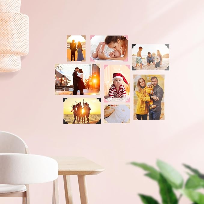 GOONAVI 15 Sheets 360 PCS Black Acid-Free Photo Corners Notebook, Self-Adhesive Photo Corners for DIY Photo Album Journal, Photo Corner Stickers for Trip Journal Memory Book