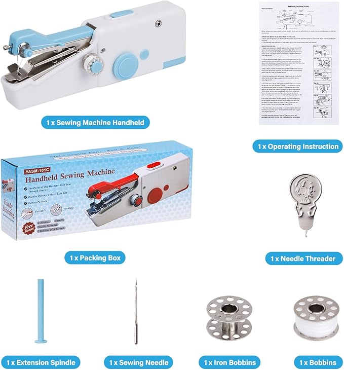 Handheld Sewing Machine CS101,Sewing Machines for Beginners,Portable Electric Mini and Samll Hand Held Sewing Machines Kit for Adults and Kids