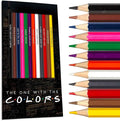 Colored Pencil Set – 12 Soft Core Drawing Pencils, Foil-Stamped with Clever References – Ideal Gift for Fans and Stationery Lovers – Art & Office Supplies, Travel Colored Pencils for Adults