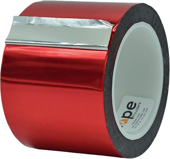 MAT Metalized Polyester Mylar Film Tape, Red - 3 inch x 72 yds. Decor Tape for Detailing Accent Wall, Graphic Arts, Car and Boat Trim - Vibrant Mirror Like Finish
