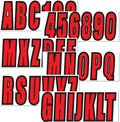 4 Sets of 3" Red Marine Boat Sticker Decals A-Z Letters & 0-9 Numbers for Yachts & Personal Watercraft Waterproof Anti-Scratch