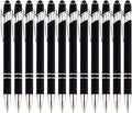PASISIBICK 12-Piece Black Ballpoint Pen with Stylus Tip, 2 in 1 Stylish Metal Touch Screen Pen - Black Ink, 1.0 mm Medium Point - 5.5 x 0.4 inch / 14 x 1 cm