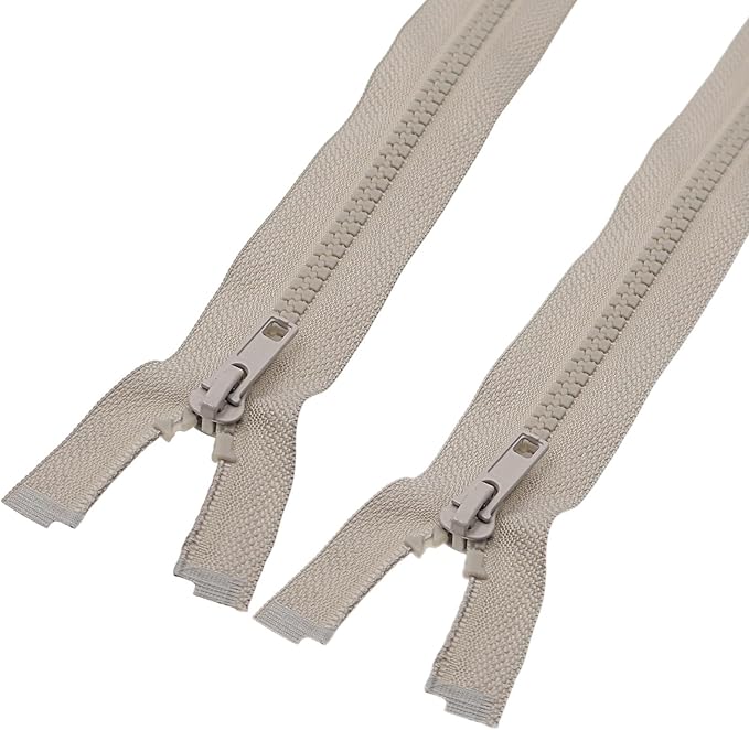 #5 20 Inch Separating Jacket Zippers 2PCS Plastic Bulk Zippers for Coats Sewing Crafts, Gray YIGUANXIN