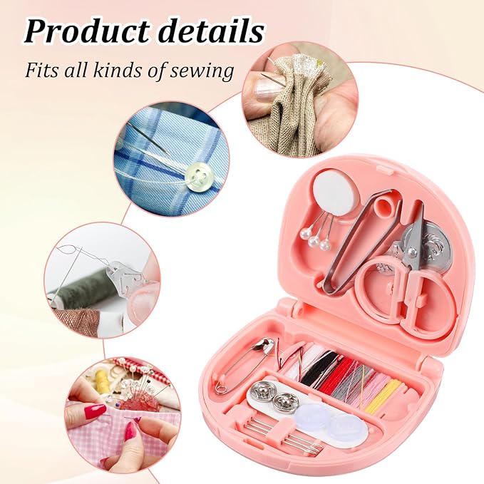 JIEYAO 50 Pcs Mini Travel Sewing Kits, Portable Small Emergency Sewing Repair Supplies with Needles Thread Scissor Buttons for Clothes Repair Home Travel Essentials