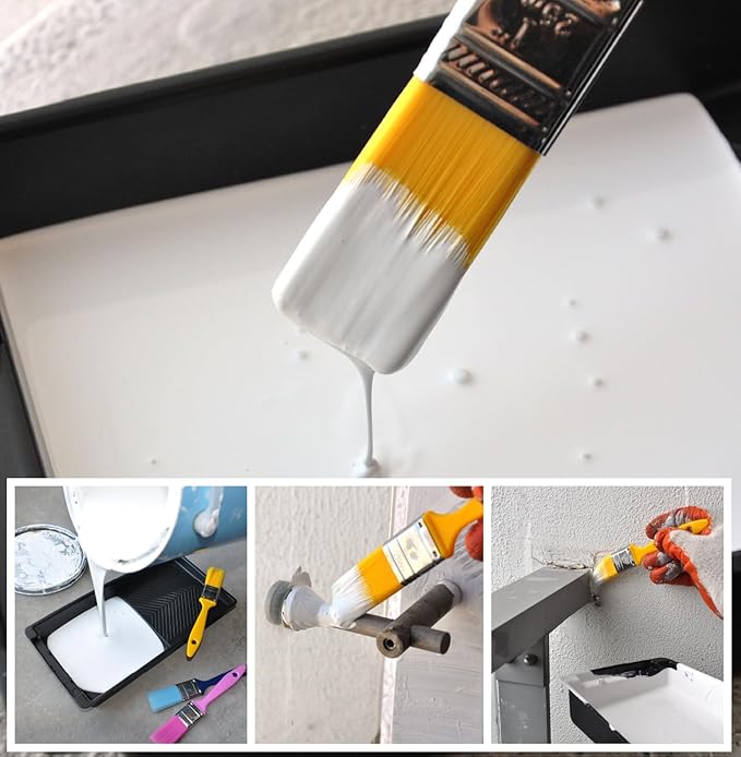Great Andrew 12 PCS Small Paint Brushes1 Inch, Paint Brush for Painting Acrylic Oil Crafts DIY, Paint Brushes for Walls,Touch Up,Trim Painting Supplies
