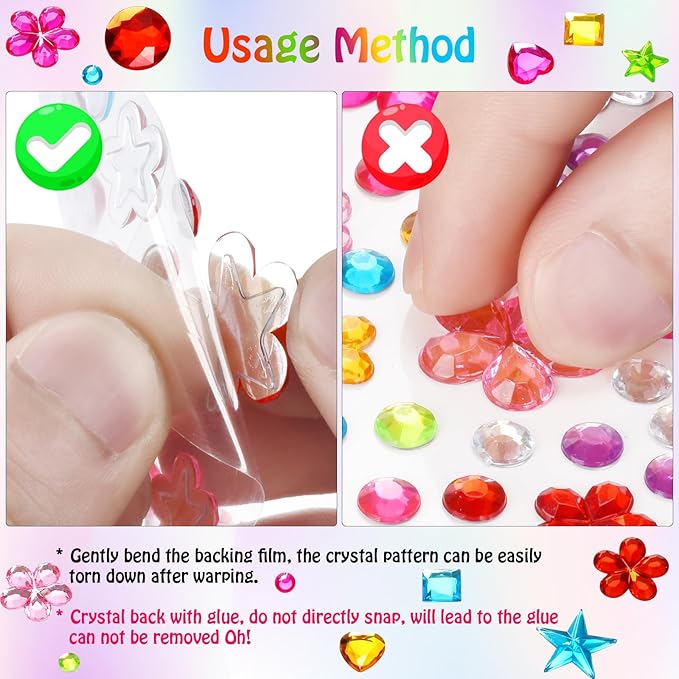2168pcs Valentines Gem Stickers Rhinestones for Crafts, Sparkling Cute Star Heart Round Small Stickers for Women Adults, Glitter Jewels Stickers for Face Eye Body Makeup, DIY Decoration, WUINOID