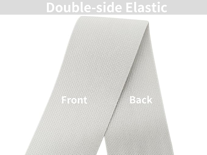 Gray Knit Elastic Band 3 inch 5 Yards Double-Side Twill Woven Elastic Heavy Stretch Elastic Spool for Sewing Pants Waistband, Wigs, Skirts, Craft DIY Projects (#29)