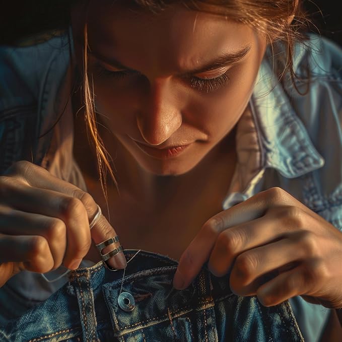 ZESION 4Pcs Sewing Thimbles, Adjustable Metal Thimbles for Hand Sewing Finger Protector, Quilting Craft Accessories for Knitting Needlework DIY Tools, Bronze(2 Sizes, S/M)