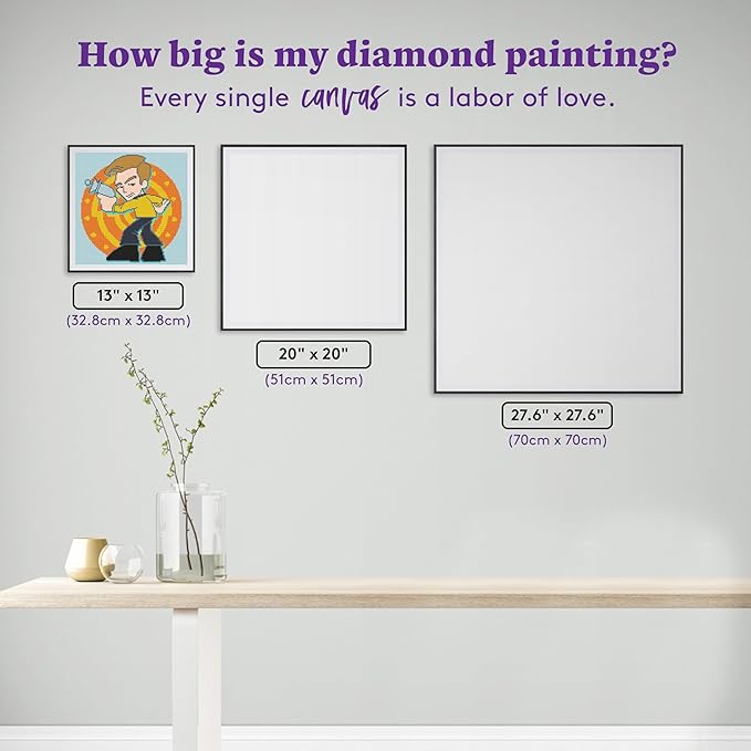 DIAMOND ART CLUB Star Trek Kirk Canvas Diamond Painting Kit, Round 5D Diamond Art for Adults and All Ages, 13" x 13" (32.8 x 32.8 cm)