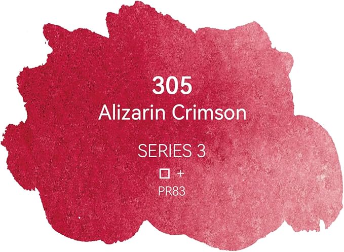 PHOENIX Professional Watercolor Paint - Single Watercolor Half Pan - Alizarin Crimson 305
