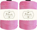 Maxee Premium Polyester Macrame Cord 3 mm × 218 yd (2 Pack),3mm 100% Polypropylene Macrame Cord,Ideal for Crochet, Wall Hangers, Bags, Rugs & DIY Crafts(Light Evening Pink)