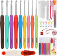Mayboos 9 Sizes Crochet Hook Set, 34 Pack Crochet Hooks Yarn Needle Kits Knitting Needles with Ergonomic Handles for Crocheters Beginners 2.0mm~6.0mm