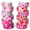 12 Rolls Love Heart Washi Tape Set, Pink Heart Floral Decorative Tape Red Purple XOXO Valentine Masking Tape for Journaling Supplies,Scrapbooking,Wedding Party, Planner,DIY Arts & Crafts