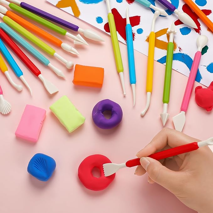 36PCS Clay Sculpting Tools, Double Head Air Dry Clay Carving Tools Kits for Kids and Adults, Sculpting Tools for Clay Sculpey, Modeling Clay Ideal, Air Dry Clay and Shaping