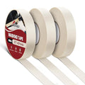 RED WOLF 3 Pack Masking Tape 0.7" x 60 Yards, General Purpose for Painting Arts Crafts Label Car Painting, Sharp Paint Line No Residue Painters Tape White Beige Crepe Paper Tape Heat Resistance
